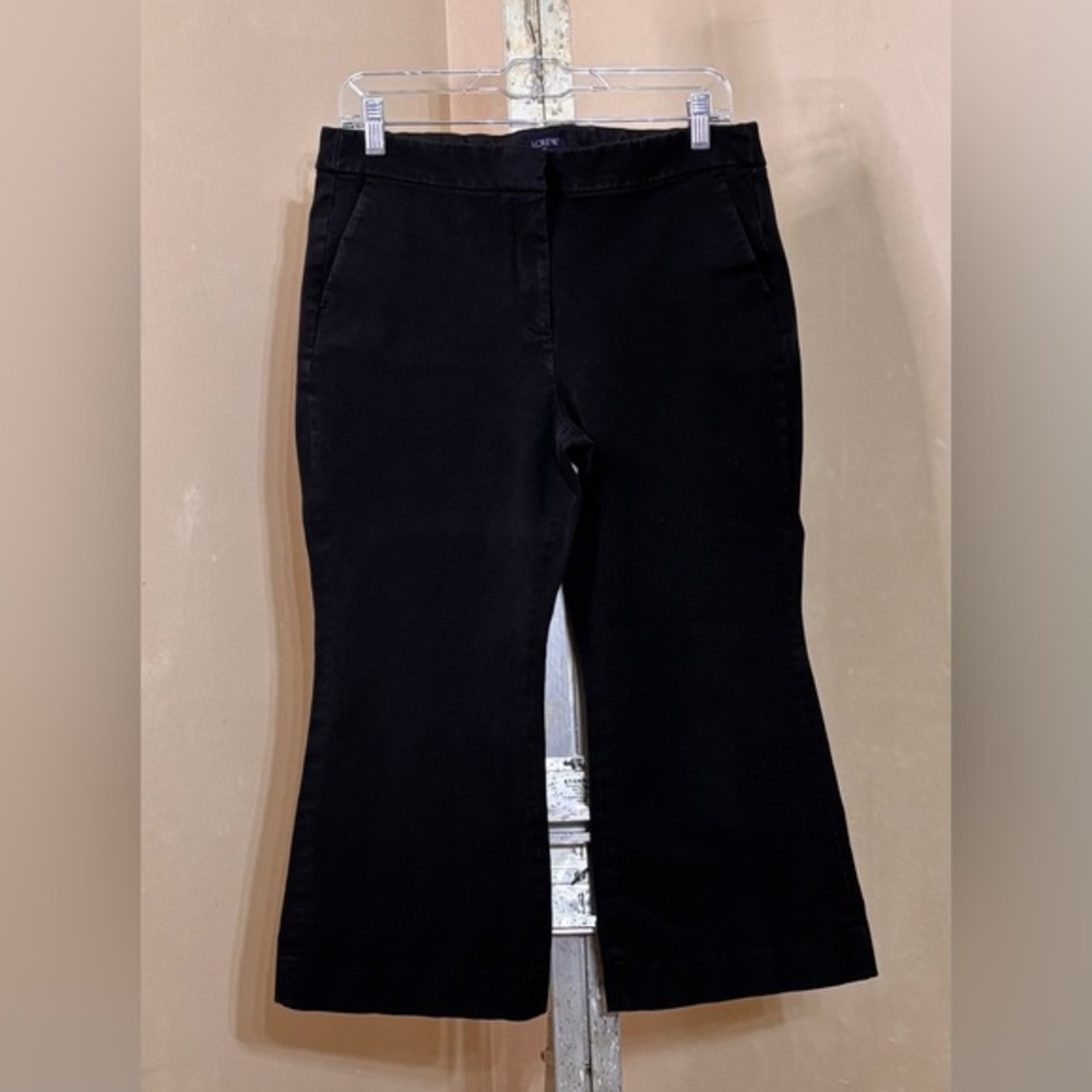J. Crew Cropped Kelsey Pant Black Flare Pants Sz 12